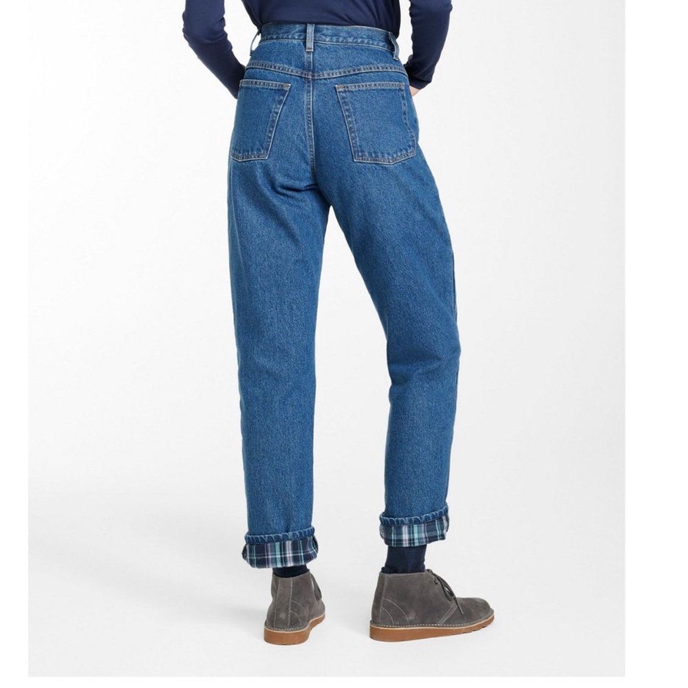 Women's Double L@ Jeans, Ultra-High Rise Tapered Leg Flannel-Lined